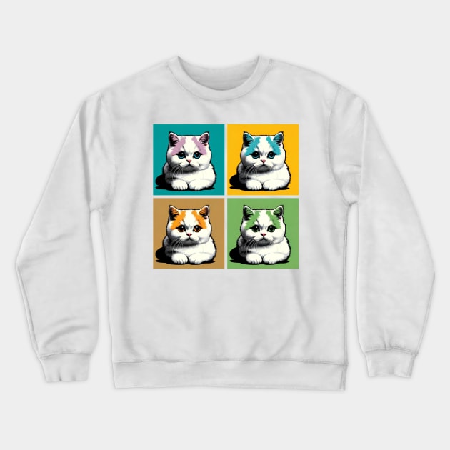 Munchkin Cat Pop Art - Cat Lovers Crewneck Sweatshirt by PawPopArt